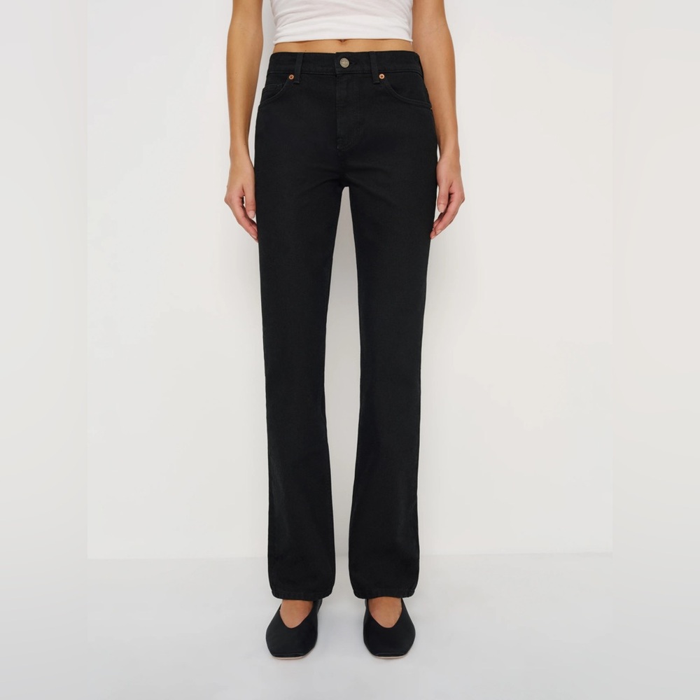 New Reformation Greer Mid Rise Straight Jeans in Black - US size 8 (29)